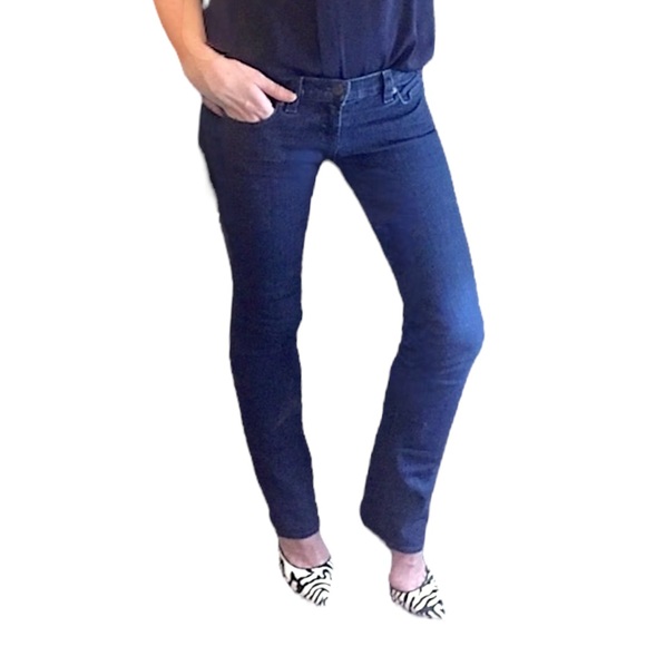 J Brand Dark Blue Indigo Wash Low Rise Straight Leg Boot Cut Denim Jeans - 26 - Picture 5 of 16